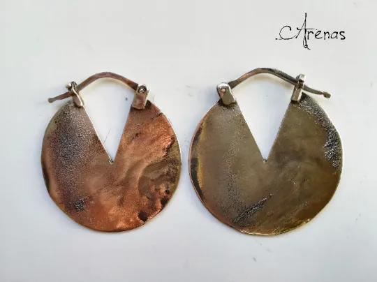 Aros Grandes textura rústica de Plata de Ley envejecidos