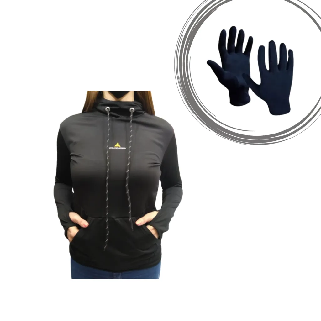 Buzo Mujer Urbano Deportivo Urban Luxury Ng +guantes termicos
