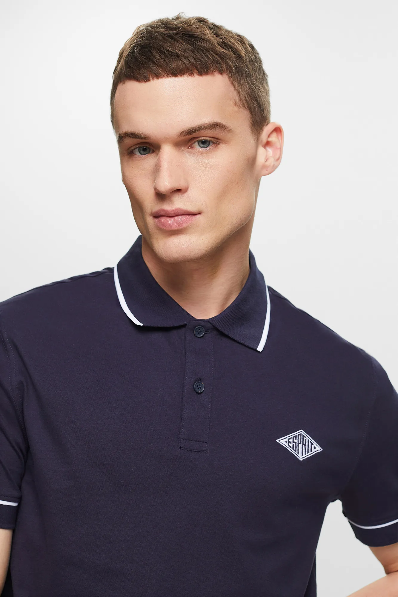 Esprit Polo slim fit liso manga corta algodón