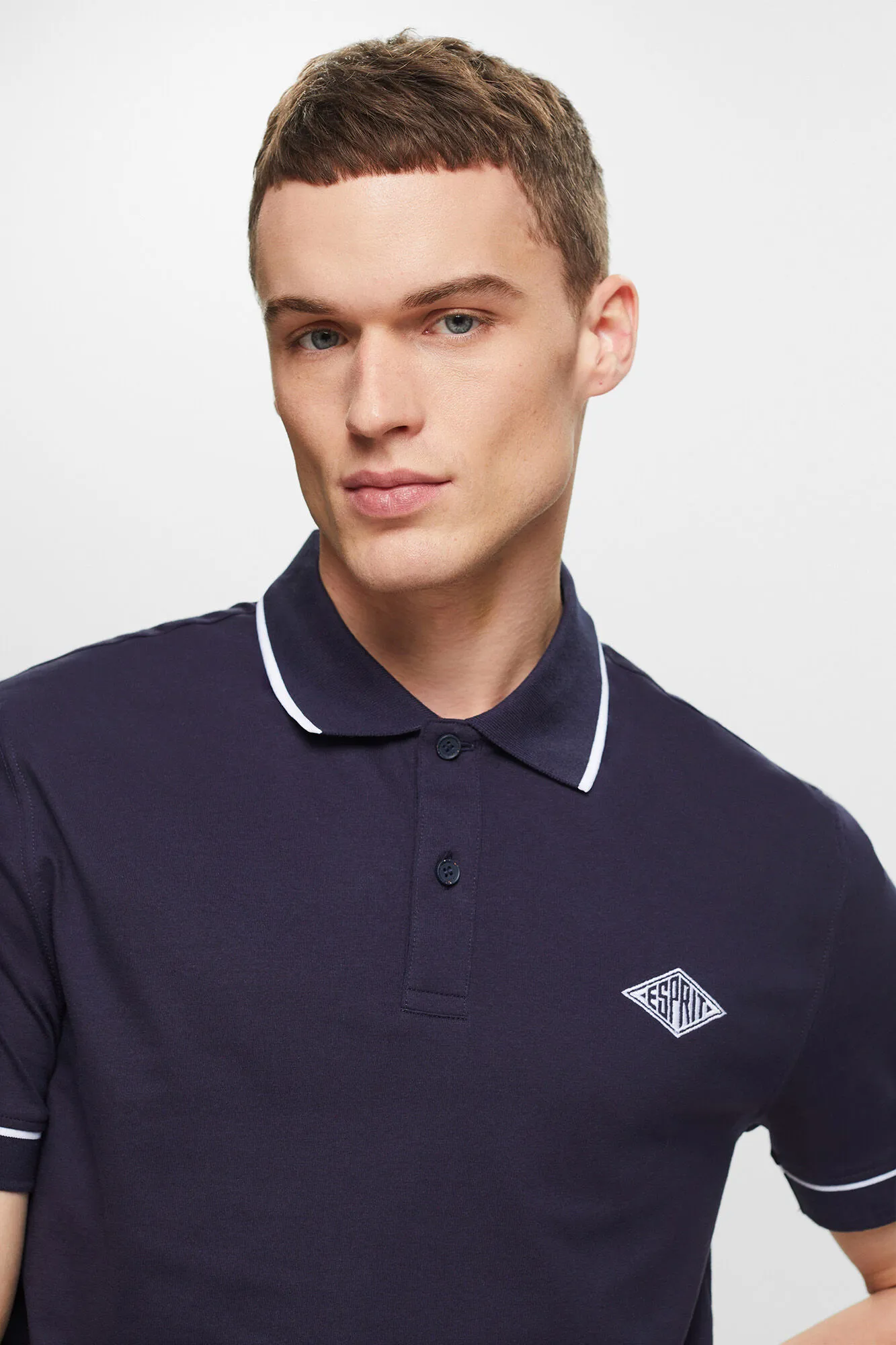 Esprit Polo slim fit liso manga corta algodón