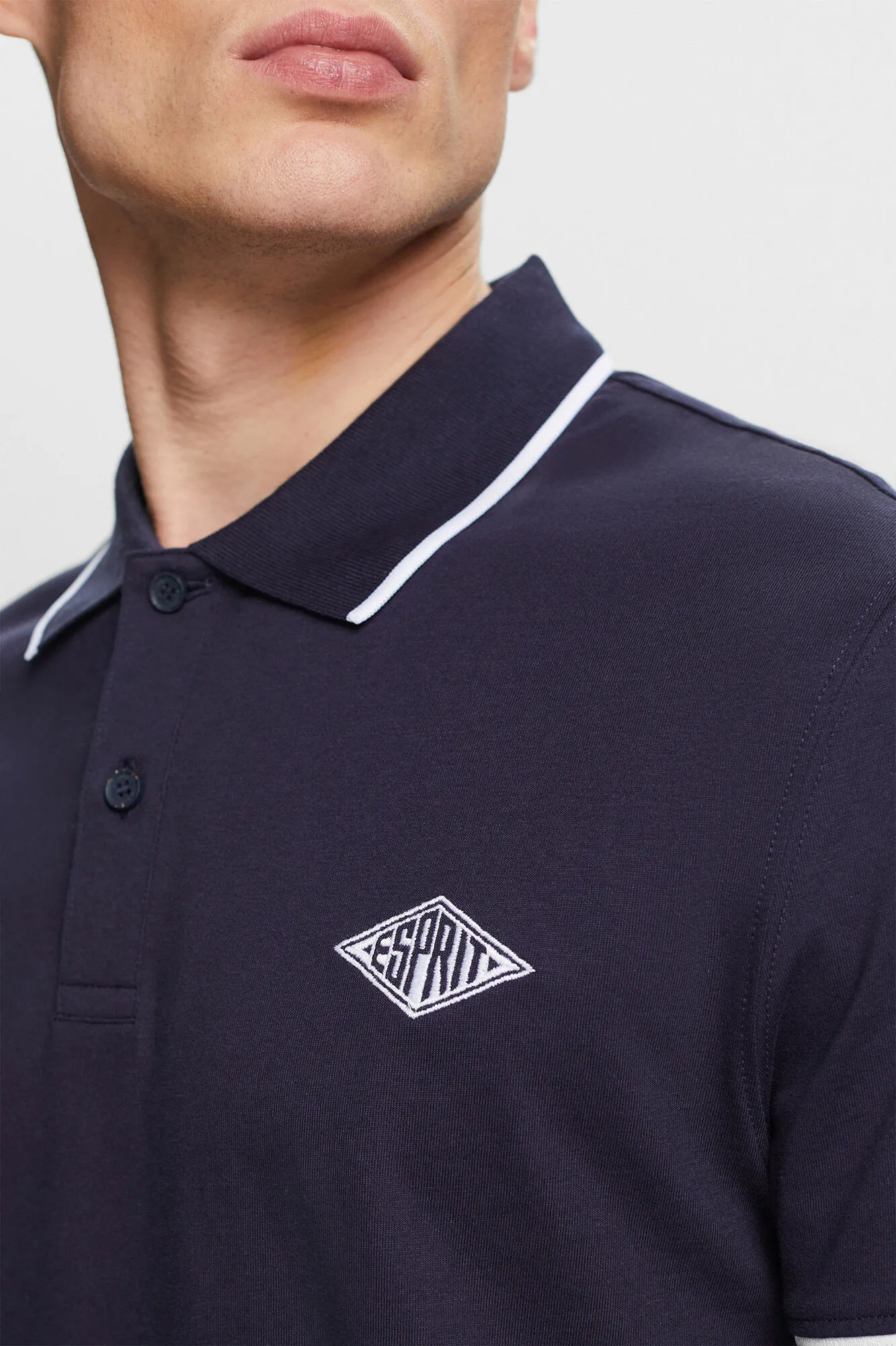 Esprit Polo slim fit liso manga corta algodón