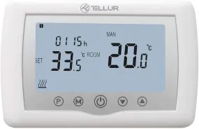 TELLUR Smart Termostato Calefaccion WiFi Alexa, Programable, Control Remoto por App y Voz, Seguridad Infantil, Compatible con Al