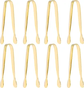volumoon Alicates para Hielo, 8 Piezas Pinzas de Azúcar de Acero Inoxidable, Mini para Servir Pinzas de Cocina, Pinzas Pequeñas 